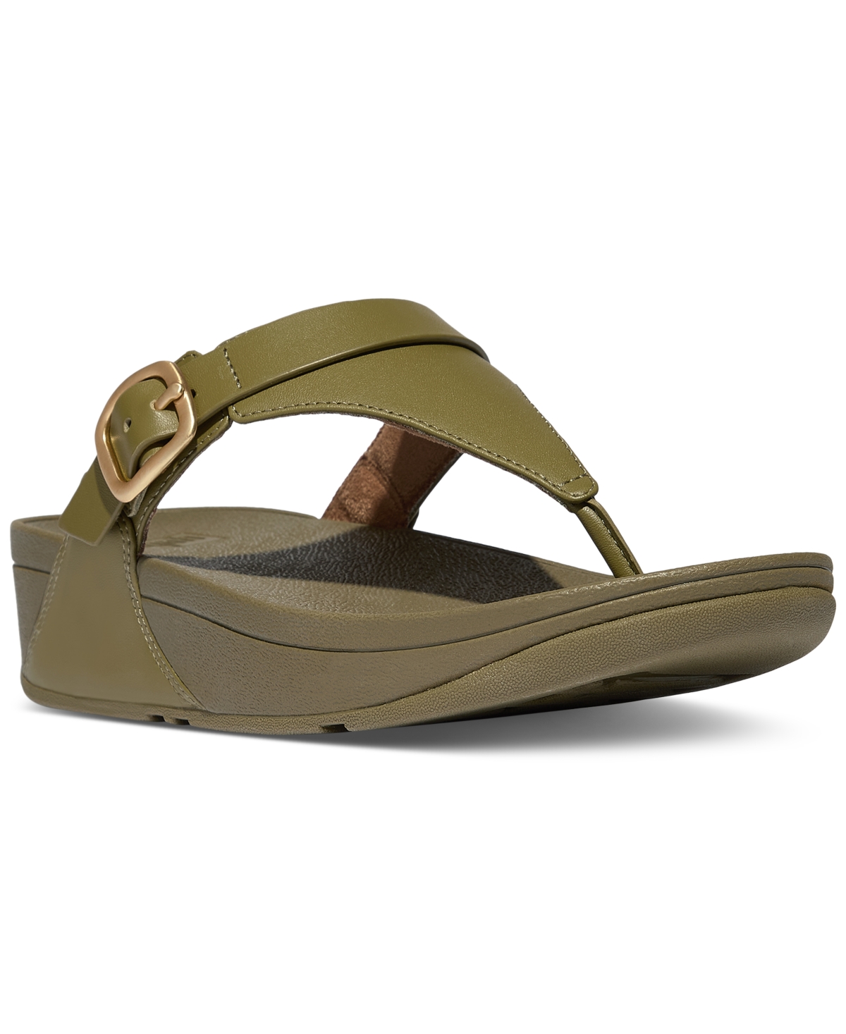 Women's Lulu Adjustable Leather Toe-Post Sandals - Camo Green