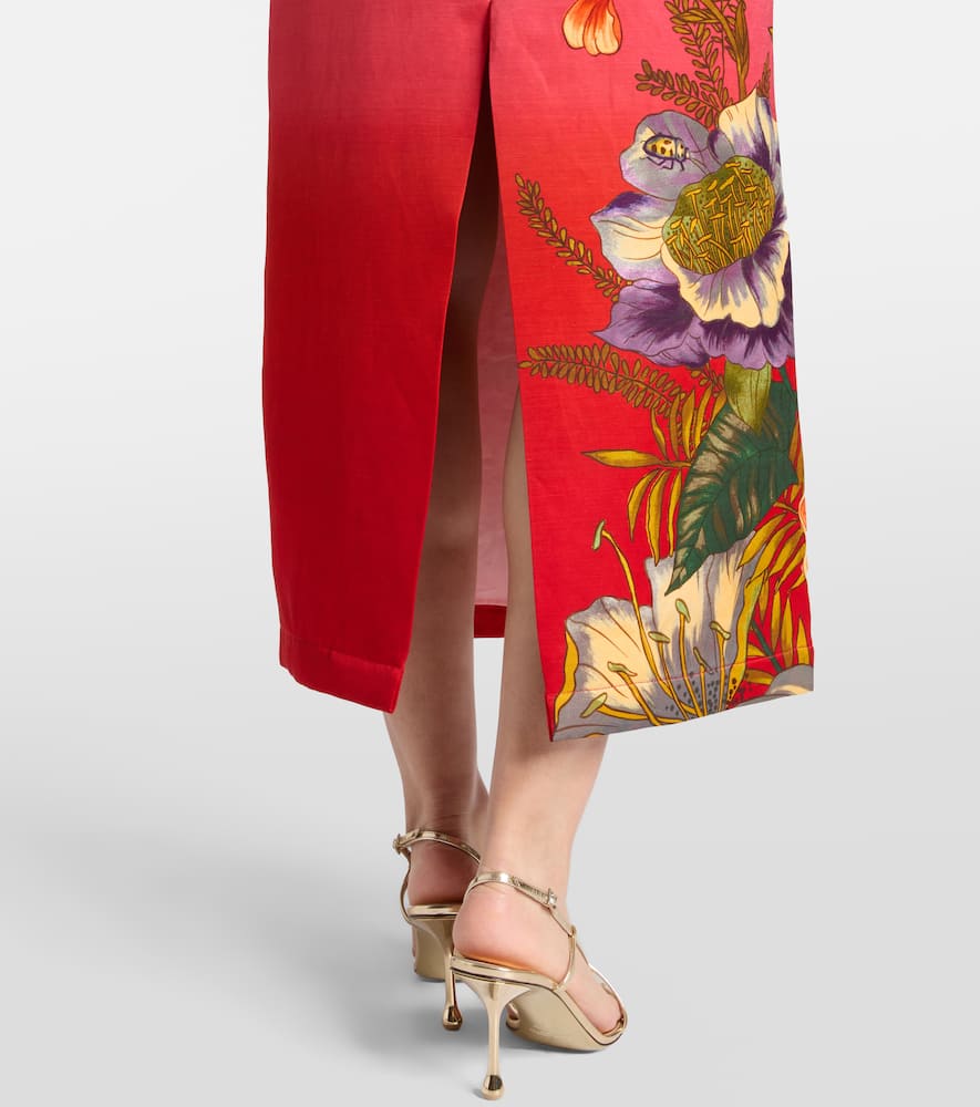 Alémais Inez ombré linen-blend midi dress