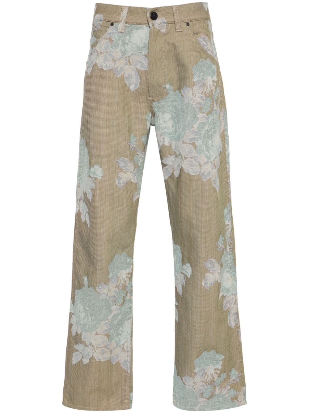 Ranch high-rise straight trousers - Neutrals