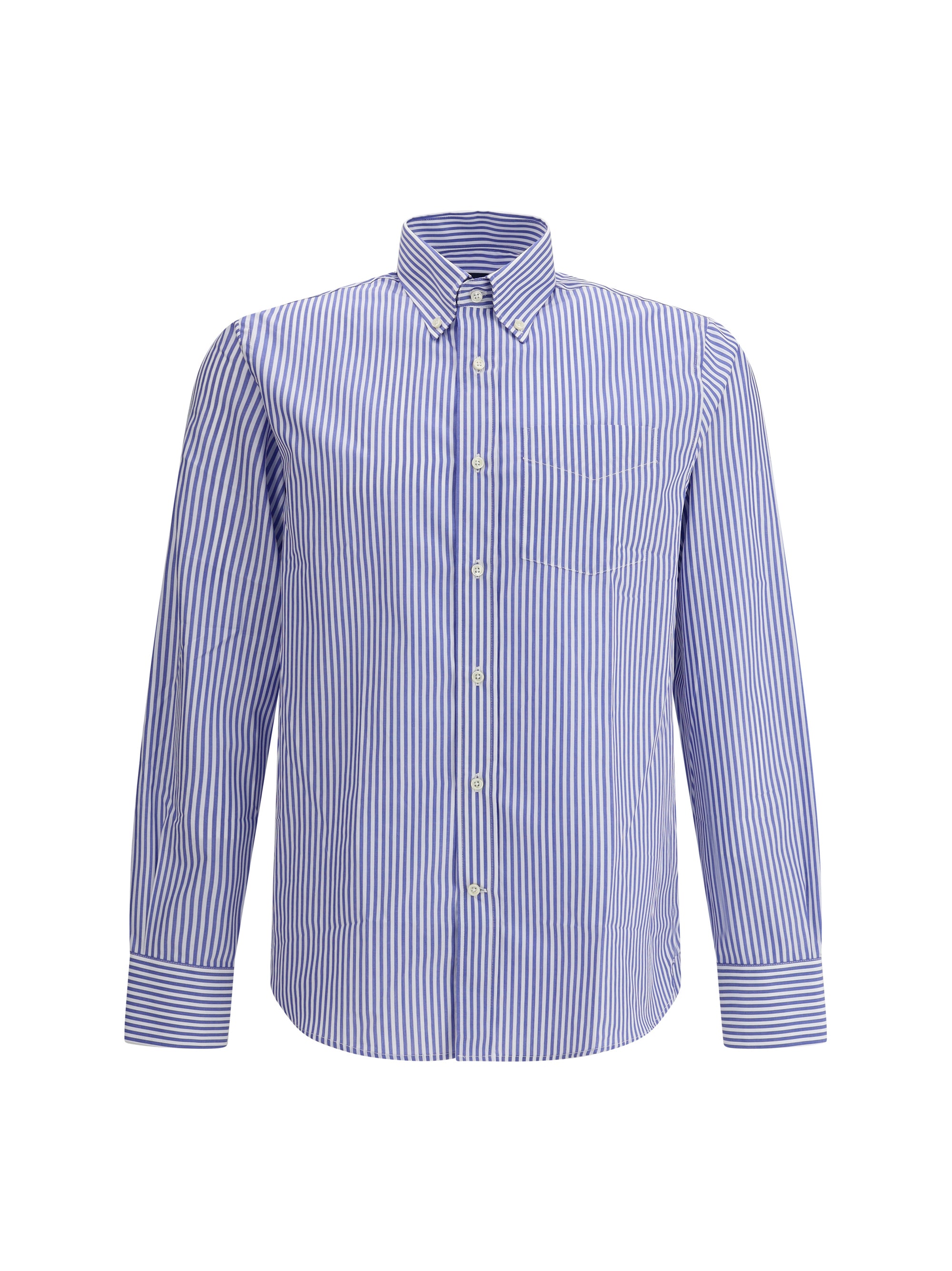 Striped Cotton Shirt — Blue