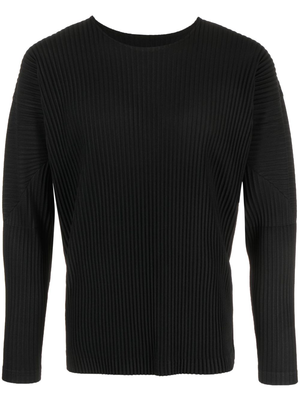 Plissé long-sleeve T-shirt - Black