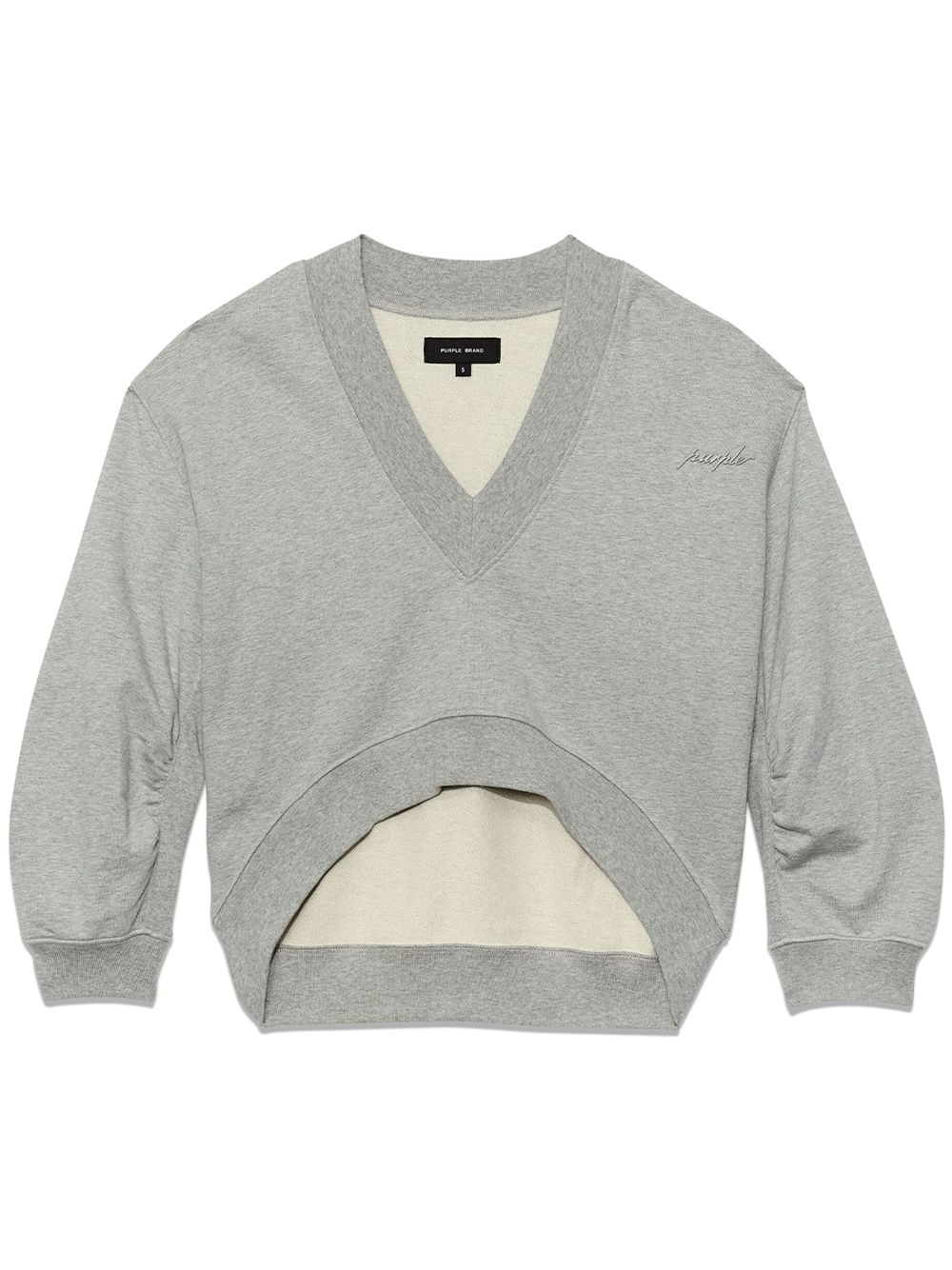 Asymmetric cropped sweatshirt - Grey