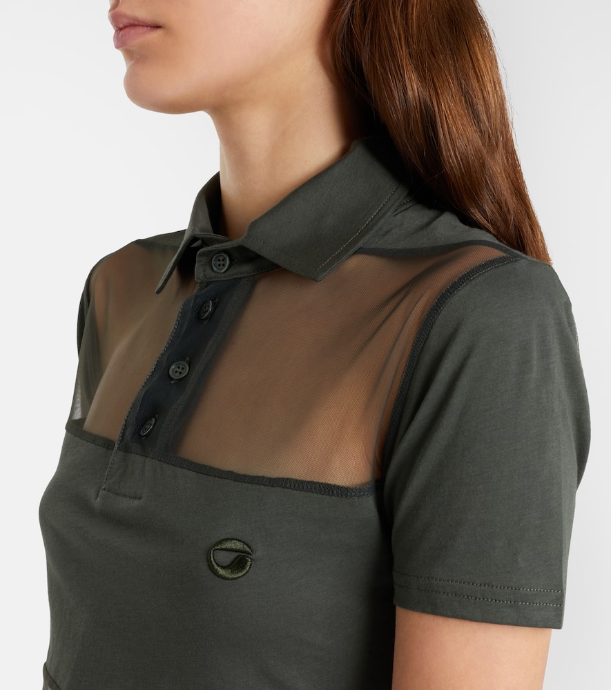 Paneled cotton-blend crop top