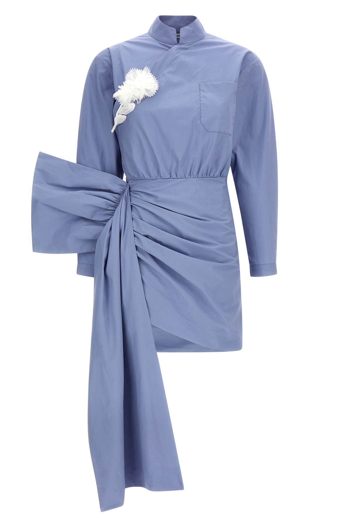 'Blue Cotton Tie Side Mini' Dress
