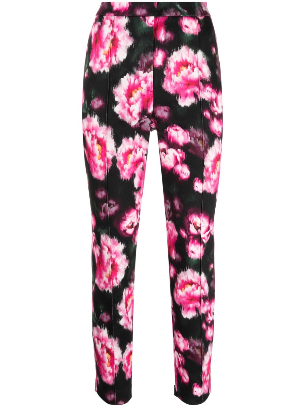 Daphne floral-print straight trousers - Black