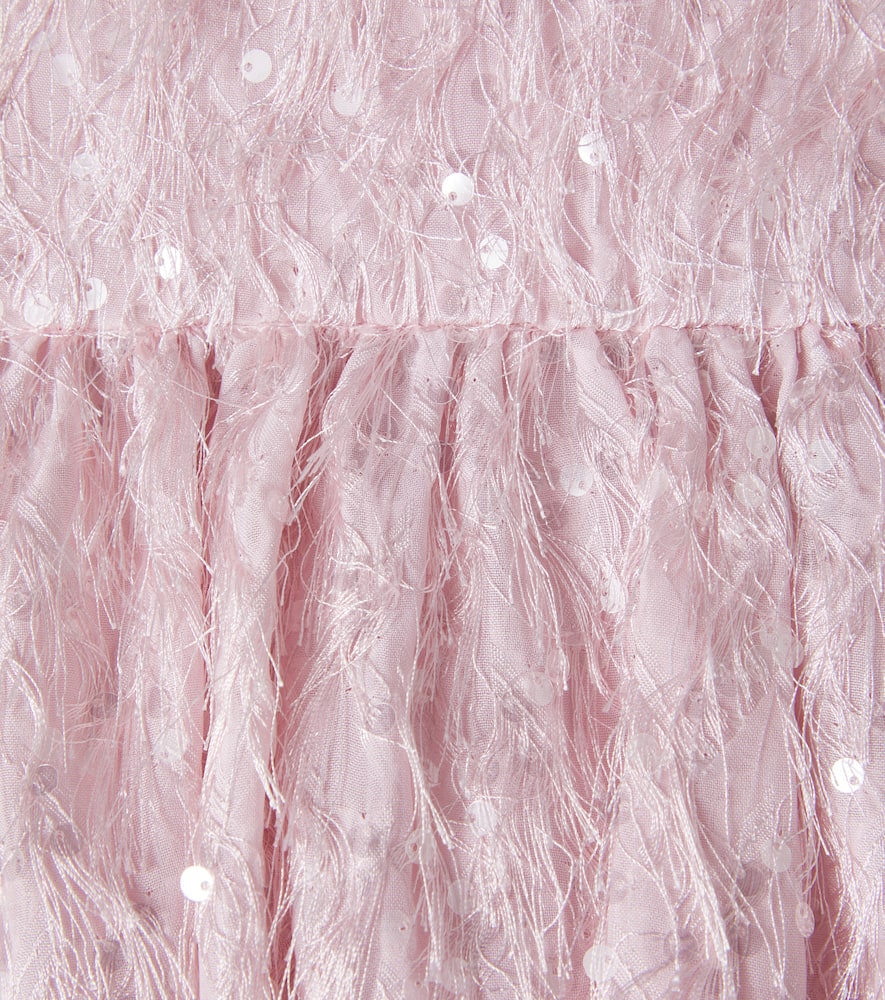 Fringed sequined skirt