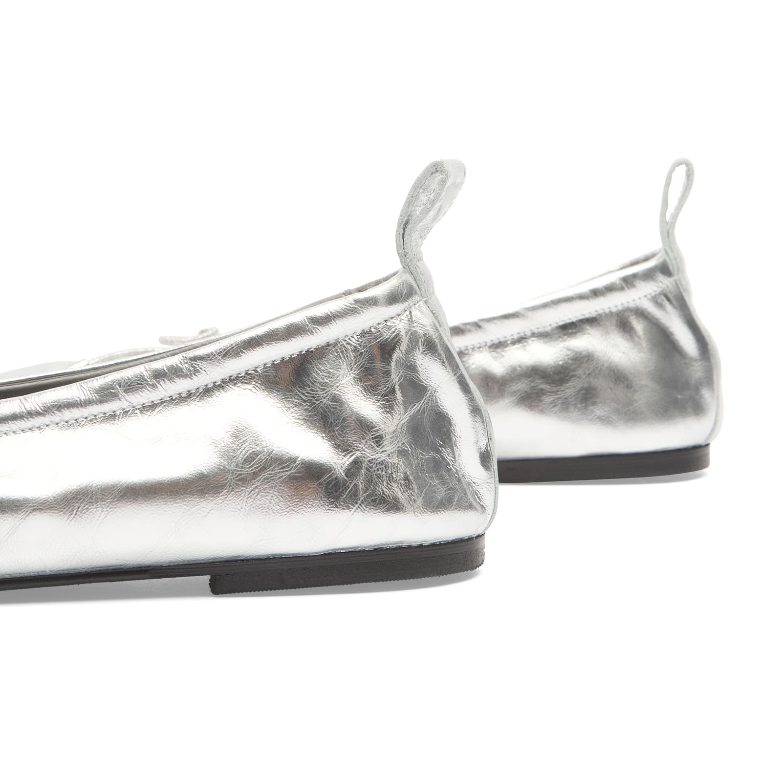 Women's Rosalind Leather Ballet Flats in Shimmer Silver