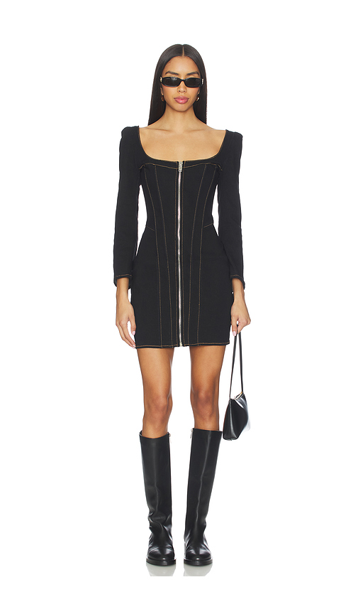 Understated leather vestido revenge en color negro L también en M, S