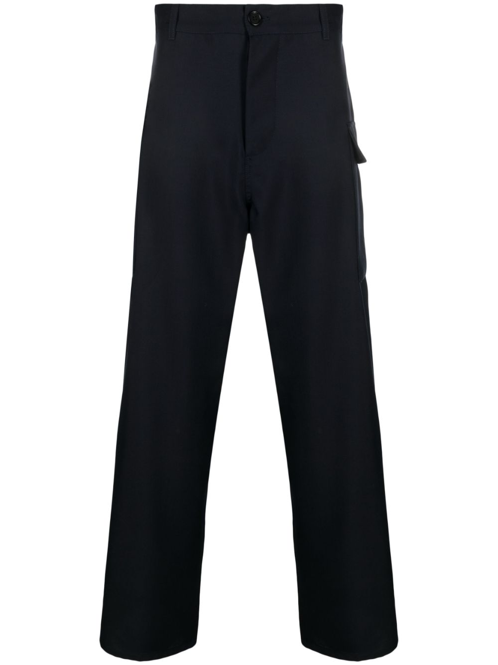 Straight-leg virgin-wool trousers - Black