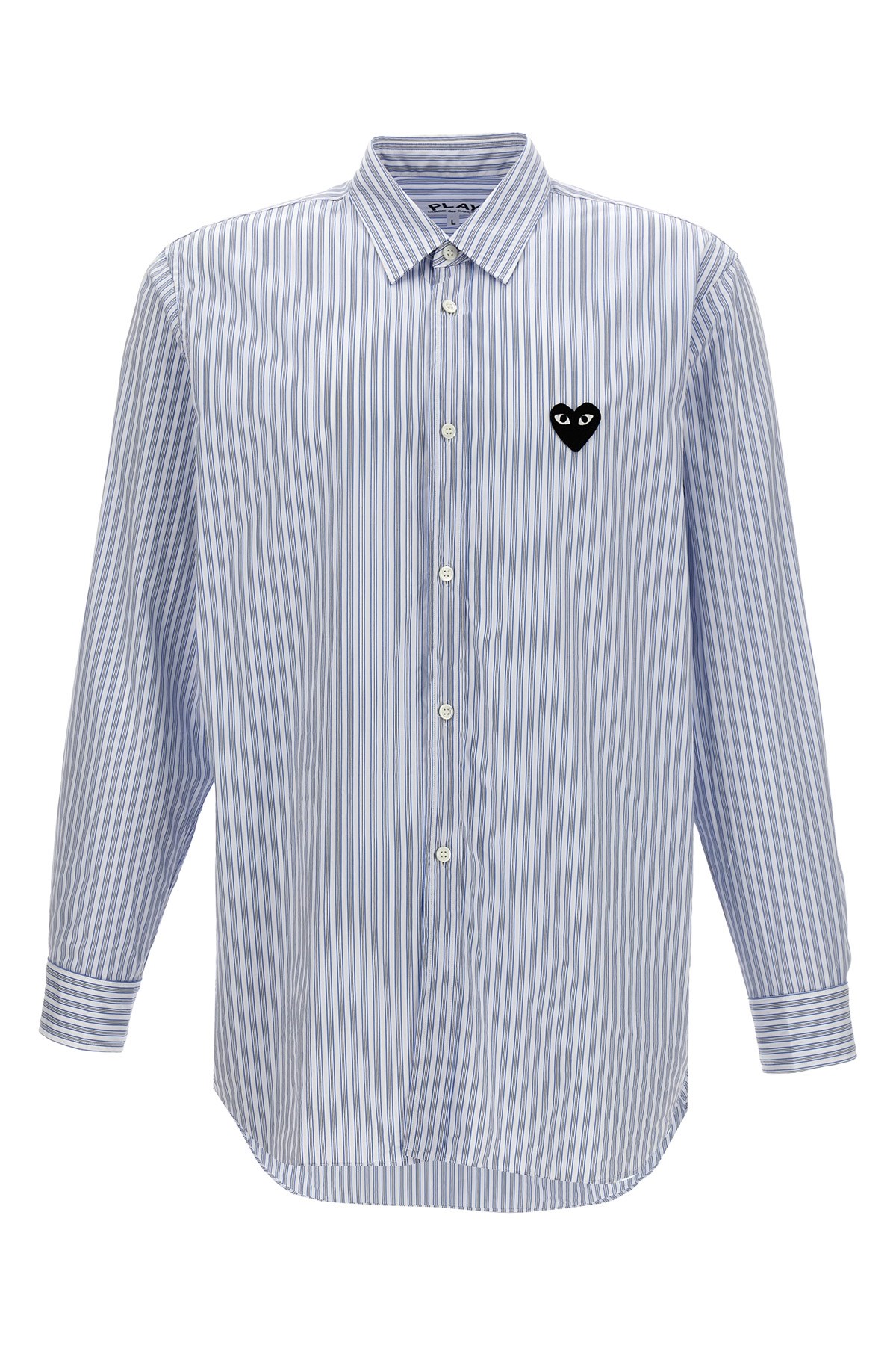 Logo Patch Striped Shirt