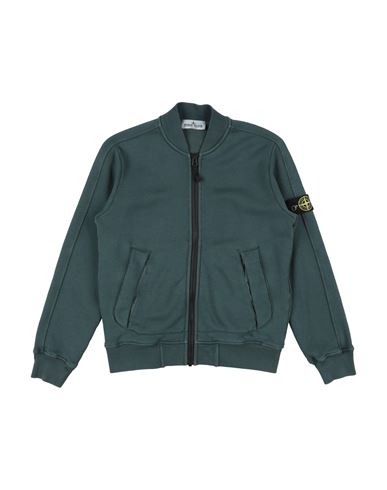 Kid Boy Sweatshirt Dark green Size 10 Cotton