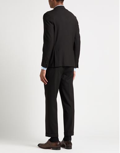 Man Suit Dark brown Size 40 Wool, Lycra