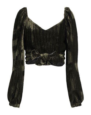 Fête Impériale Woman Top Military green Size 4 Polyester, Elastane