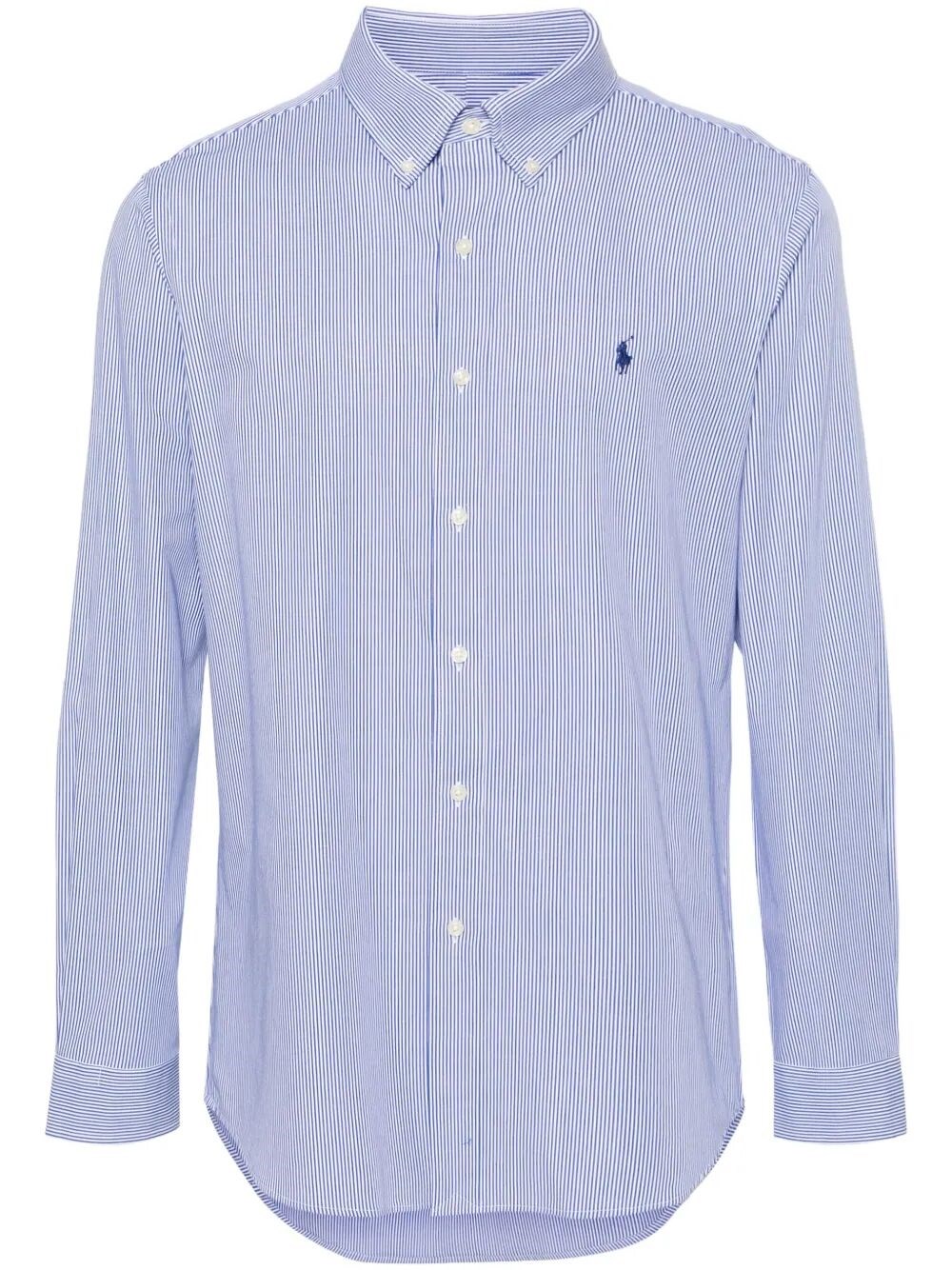 Slim Fit Striped Stretch Poplin Shirt