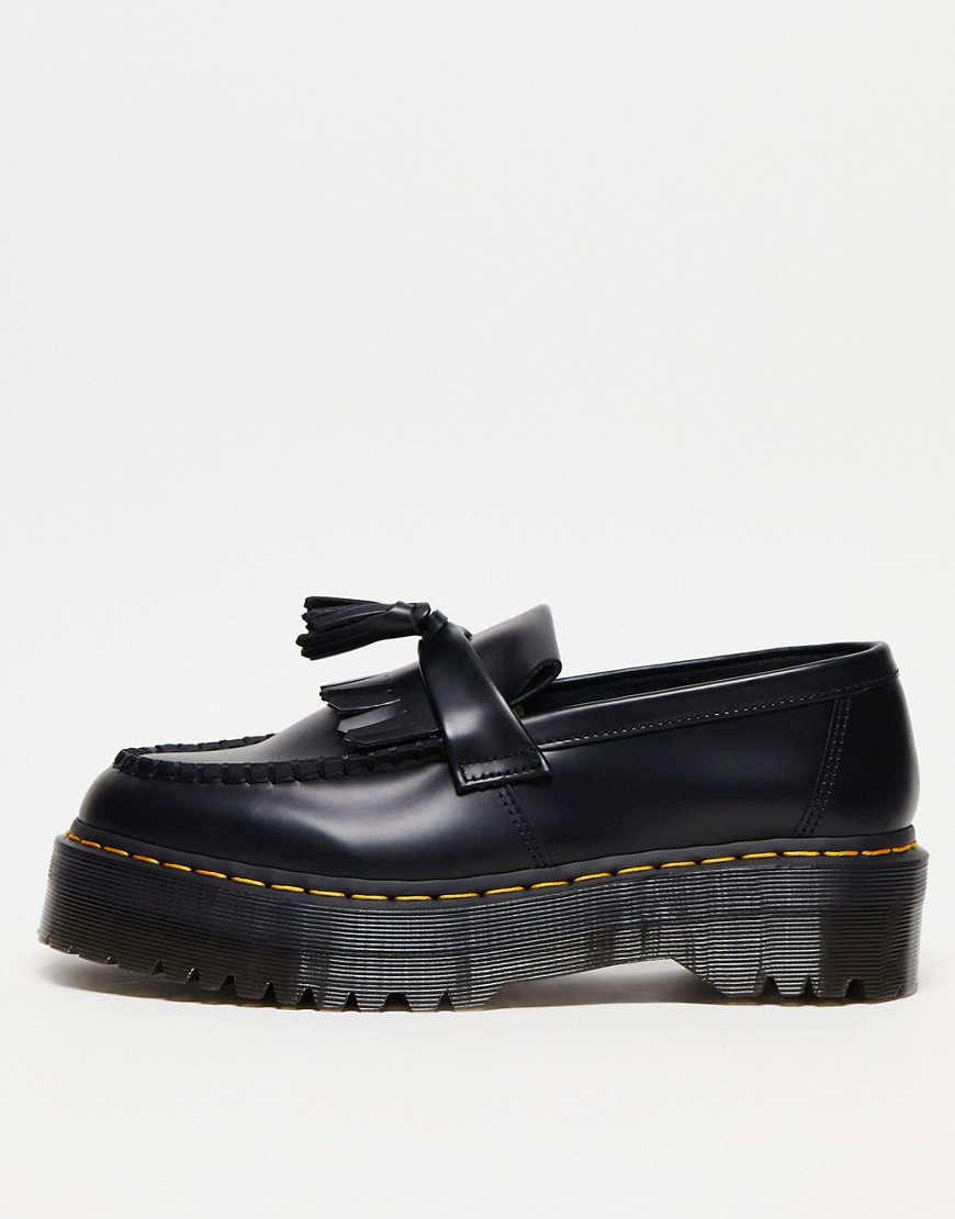 Adrian quad loafers in black smooth leather