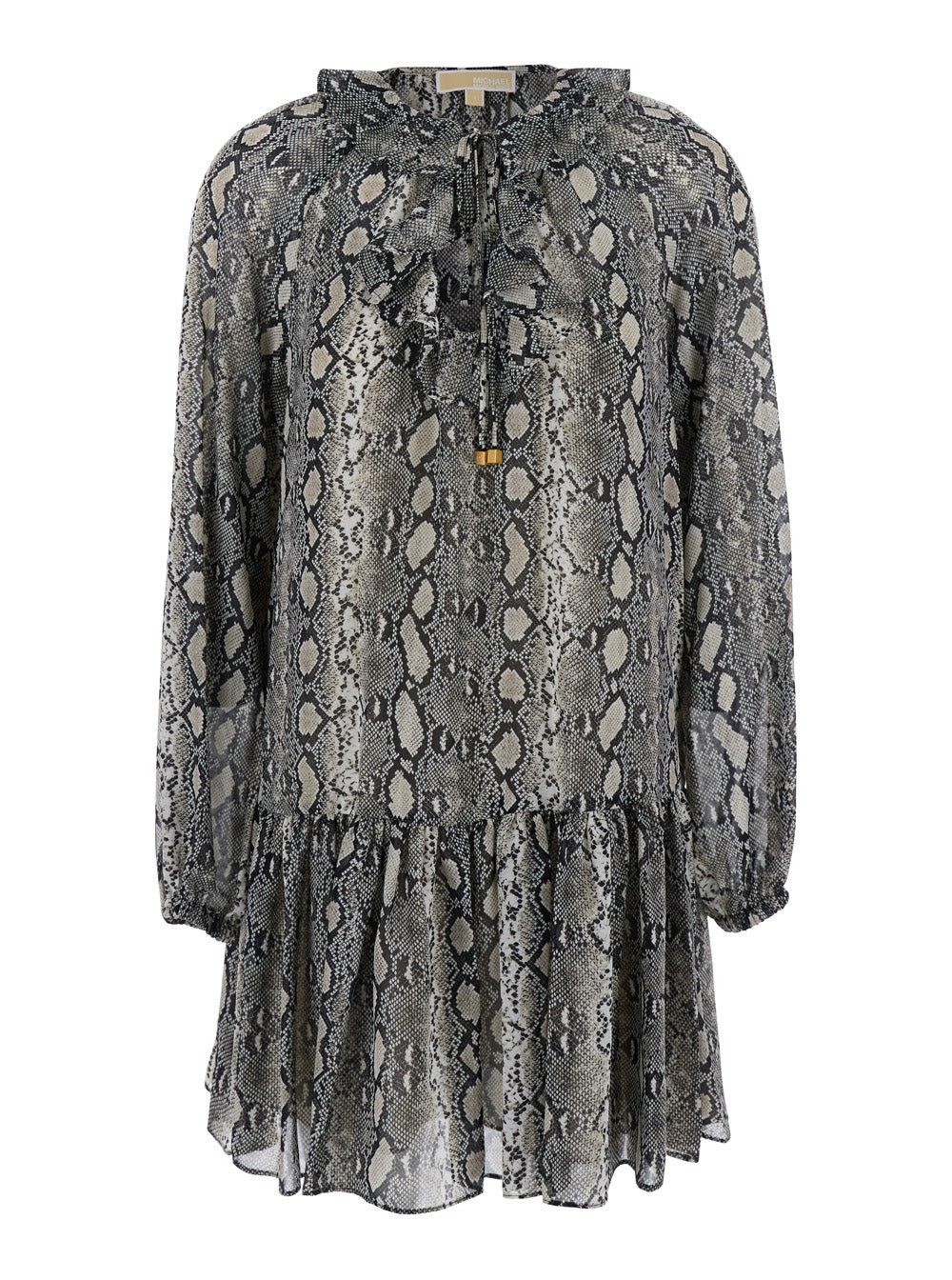 Snakeskin Print Dress — Gray