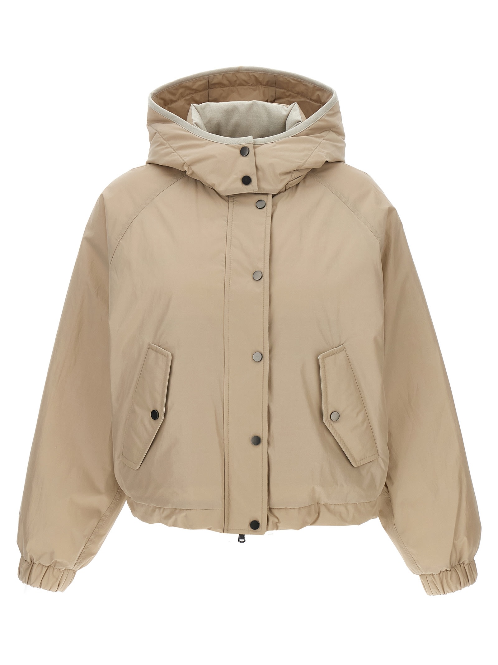 Brunello Cucinelli - Cropped Down Jacket Casual Jackets And Parka Beige