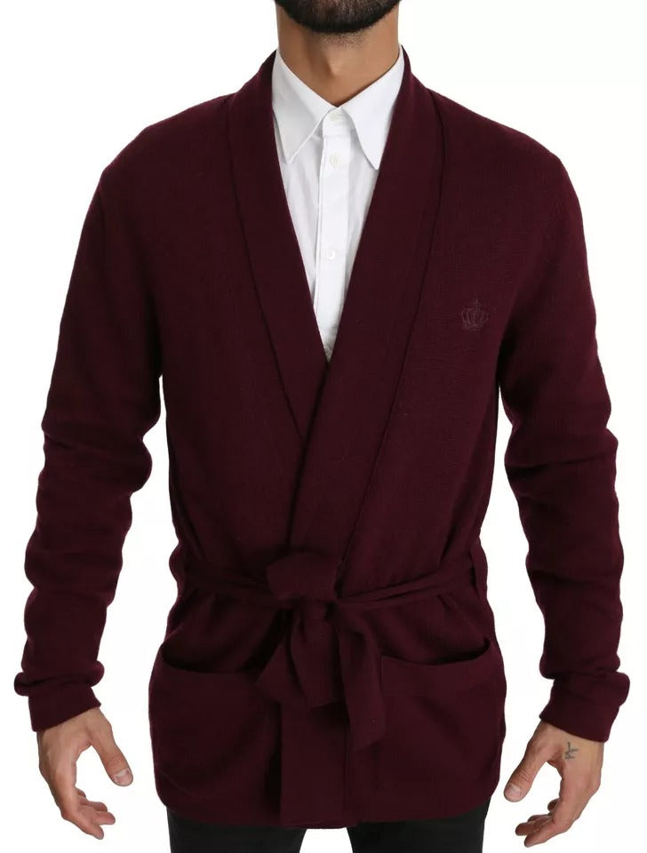 100% Cashmere Cardigan — Maroon