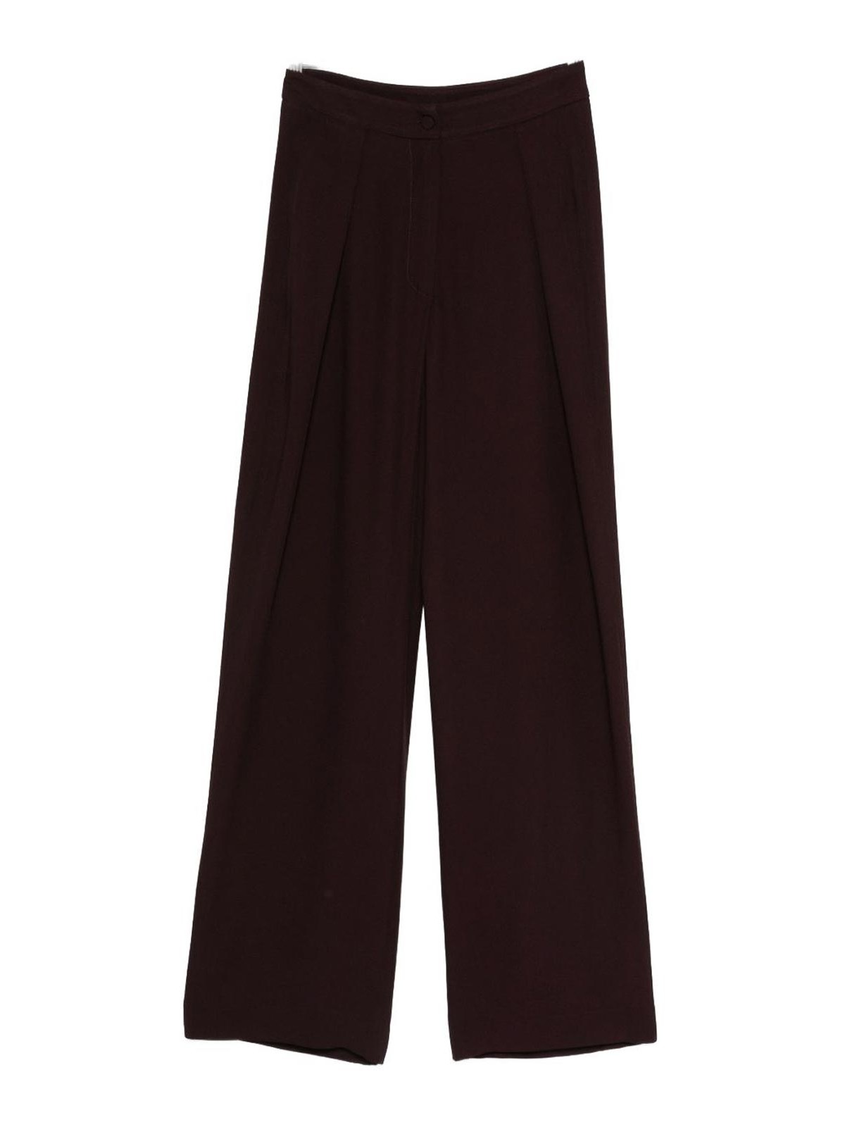 Burgundy Wide-Leg Trousers