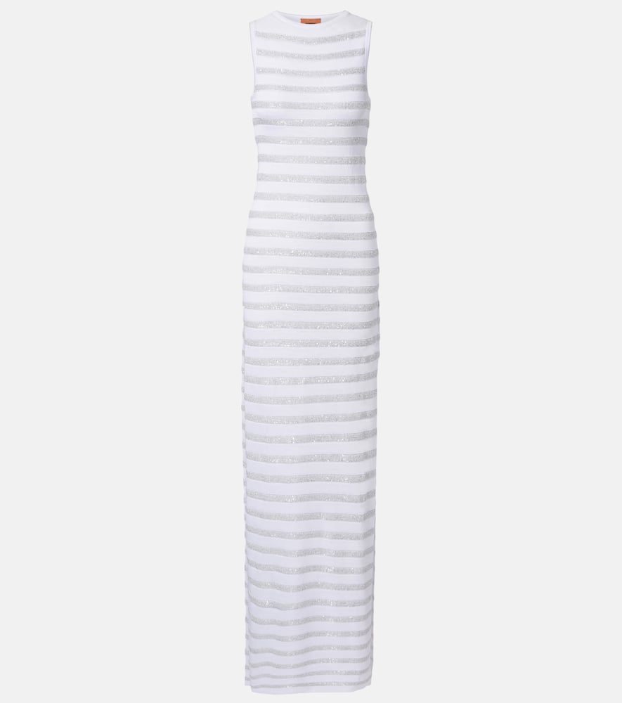 Sequined striped maxi dress