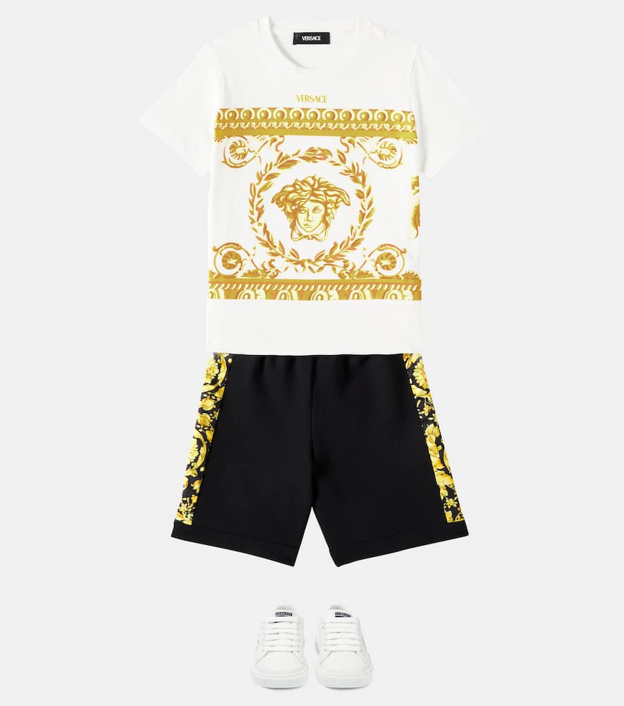 Barocco twill-trimmed jersey shorts