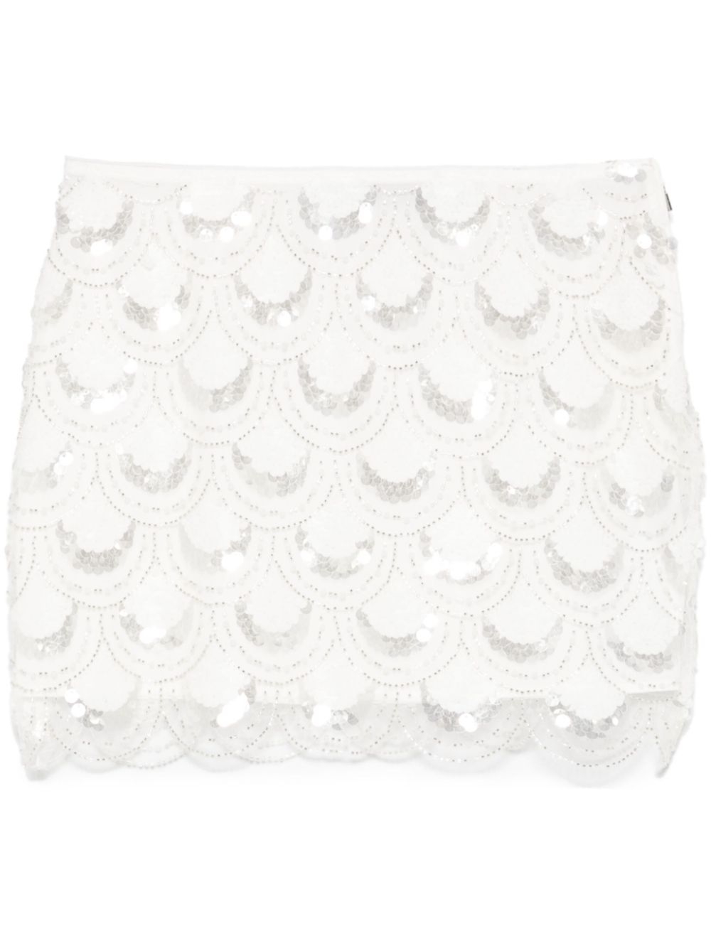 Sequined mini skirt - White