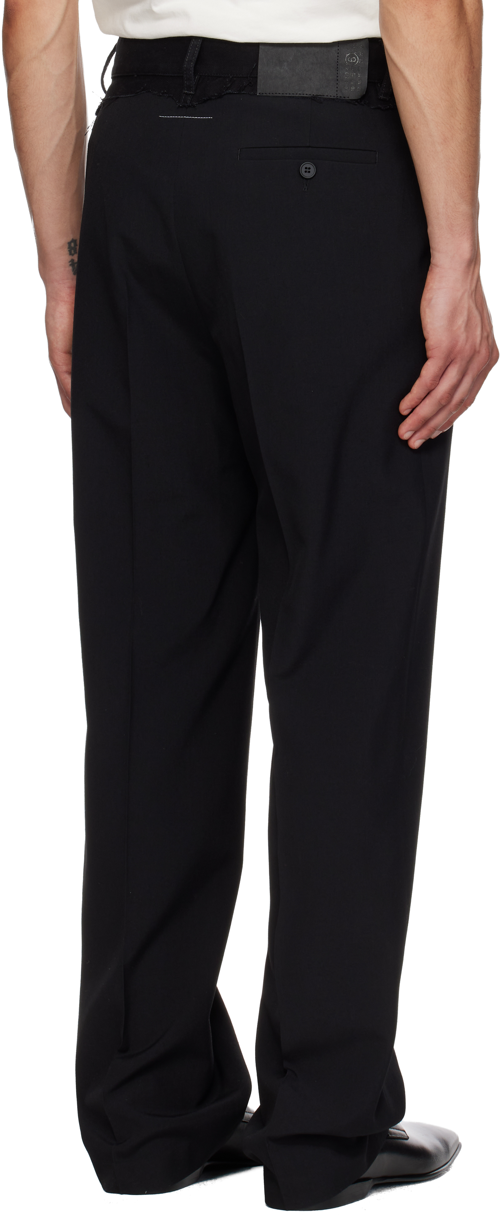 Black Replaced Waist Trousers