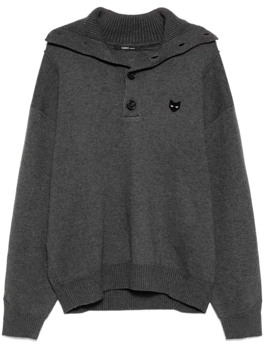Panther hand rope high neck sweater - Grey