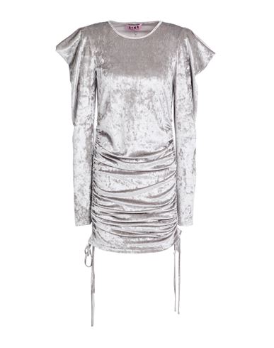 Woman Mini dress Grey Size 6 Polyester, Elastane