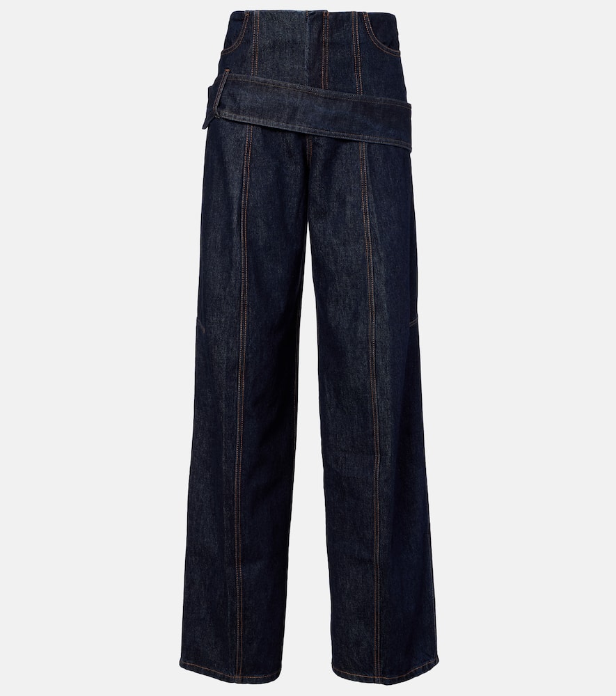 Runway low-rise wide-leg jeans