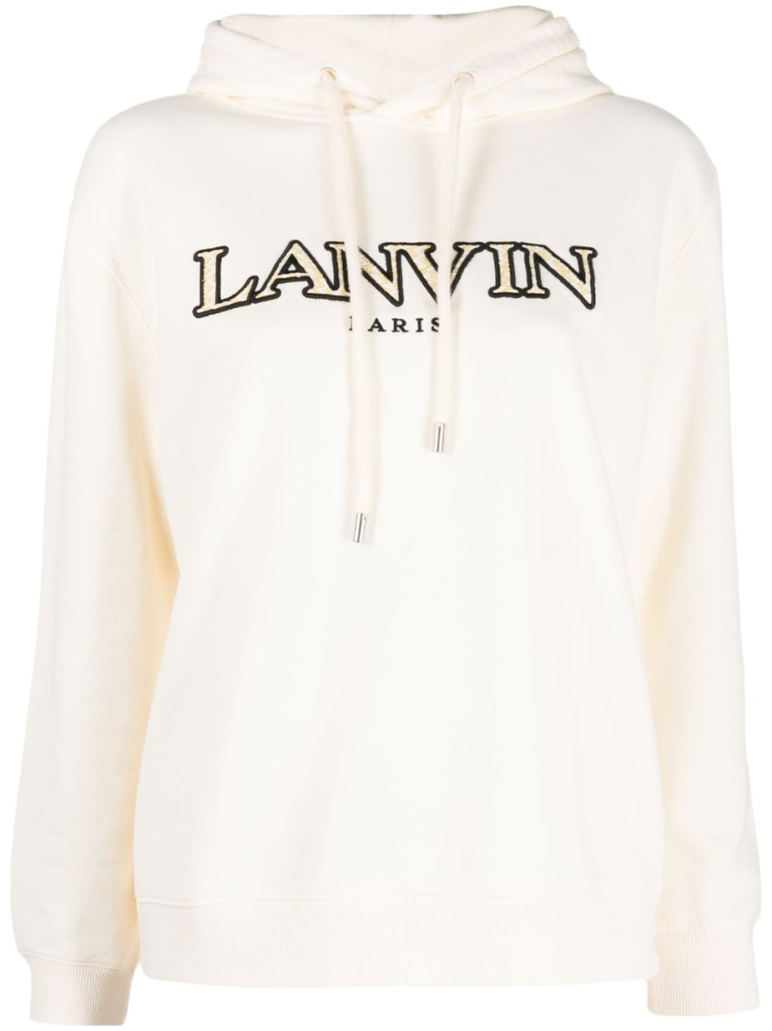 Logo Embroidered Drawstring Hoodie