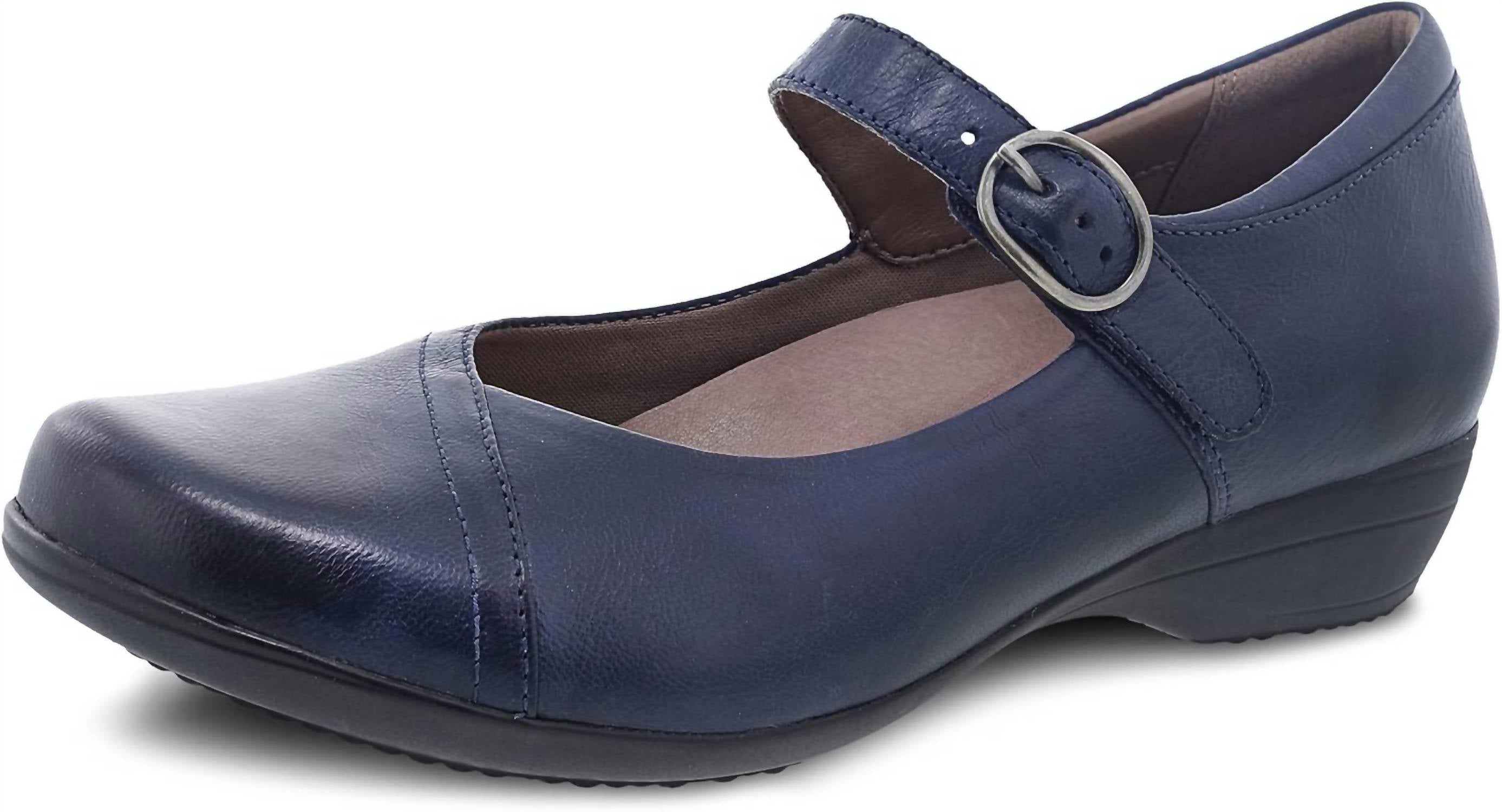 Women's Fawna Burnished Calf Shoes In Navy