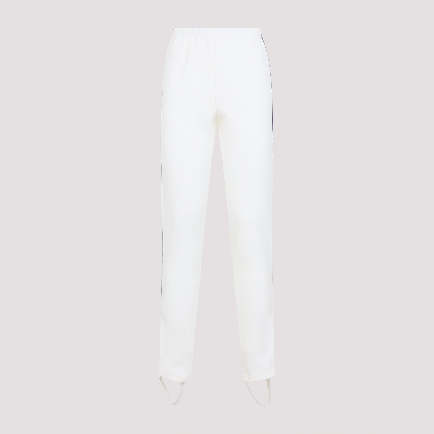 Sleek Minimalist Trousers with Subtle Contrasting Side Stripes and Elastic Waistband