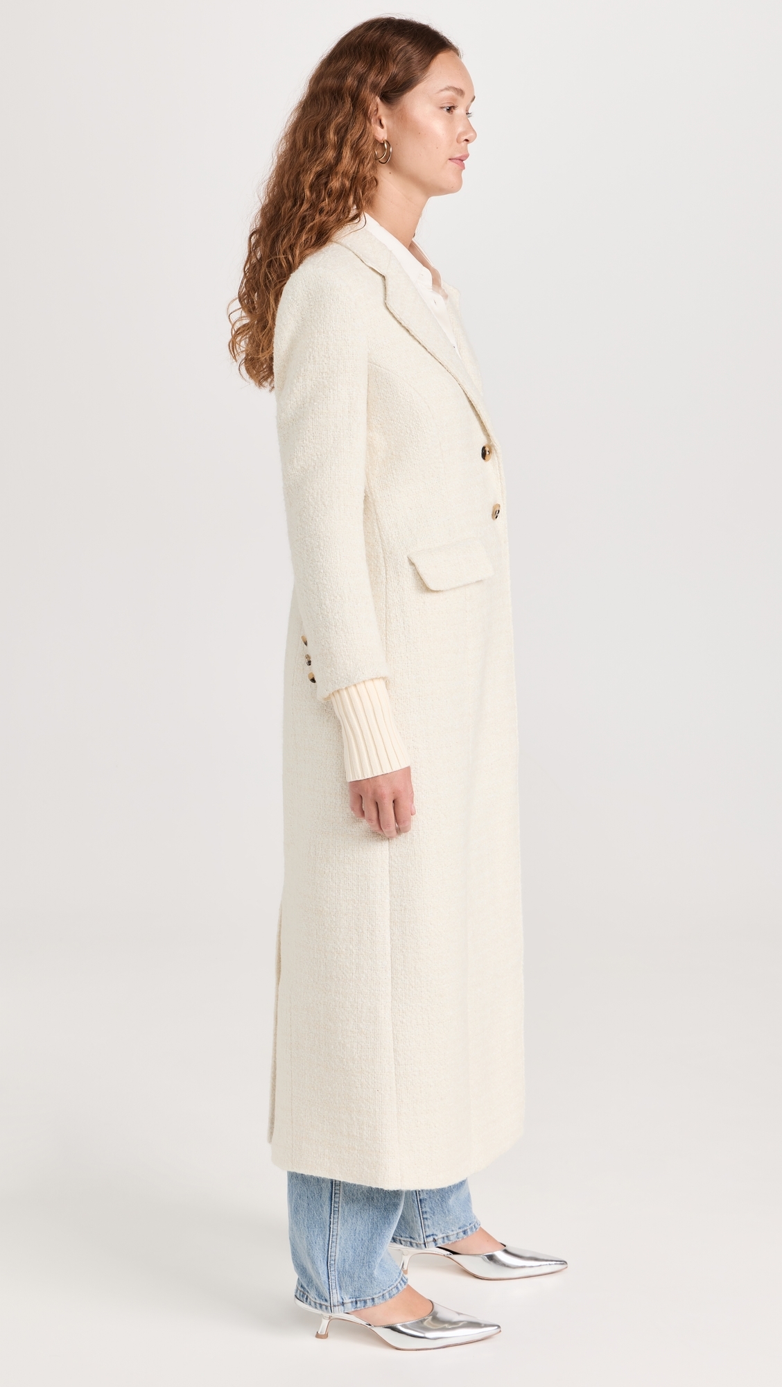 The City Coat White Boucle