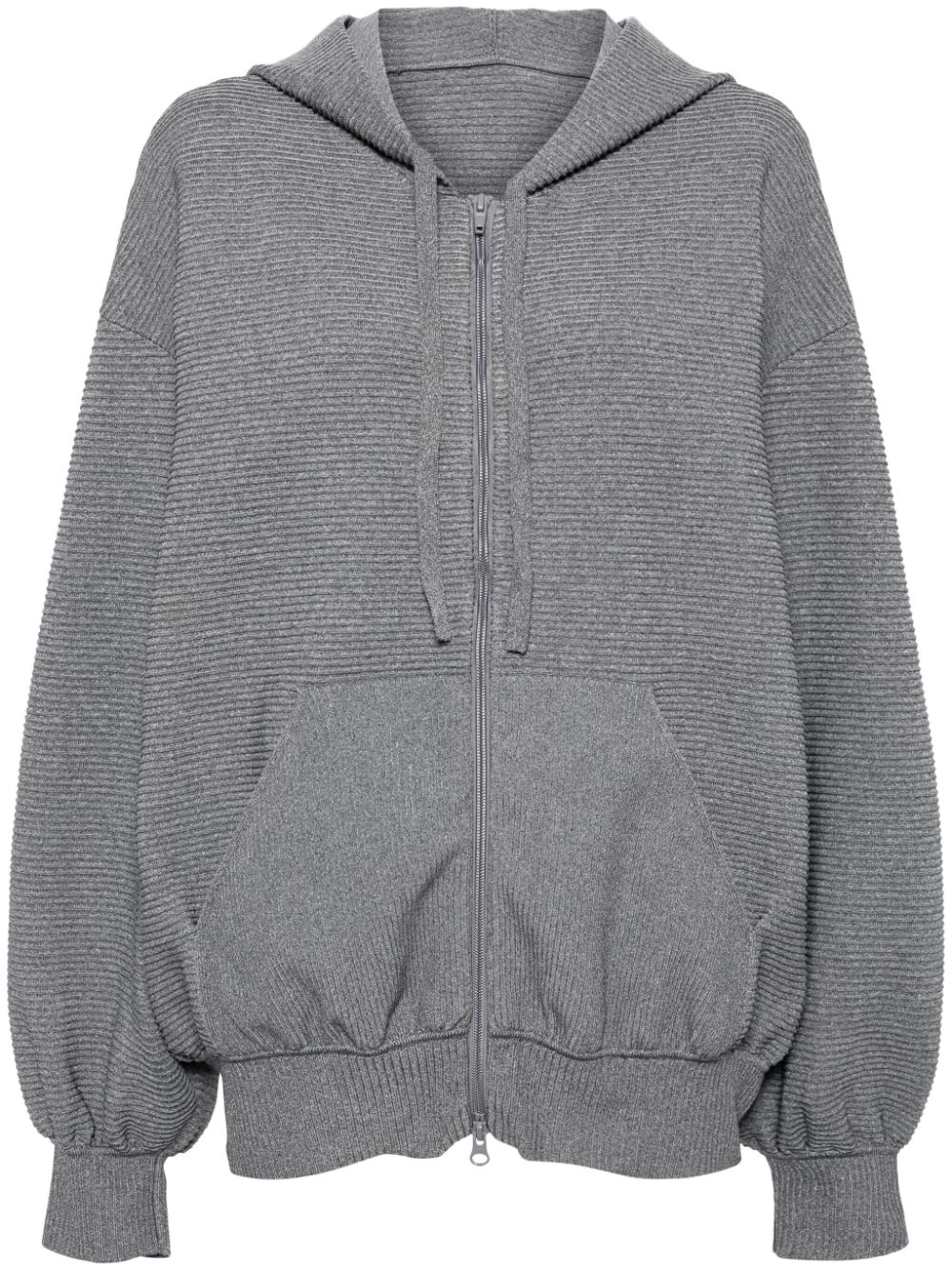 Knitted hooded cardigan - Grey