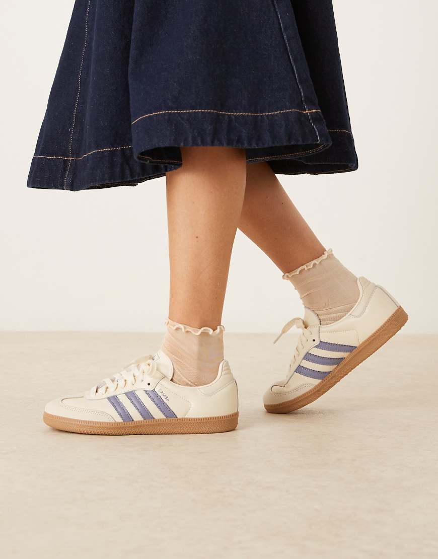 Samba OG trainers in cream and light purple-White