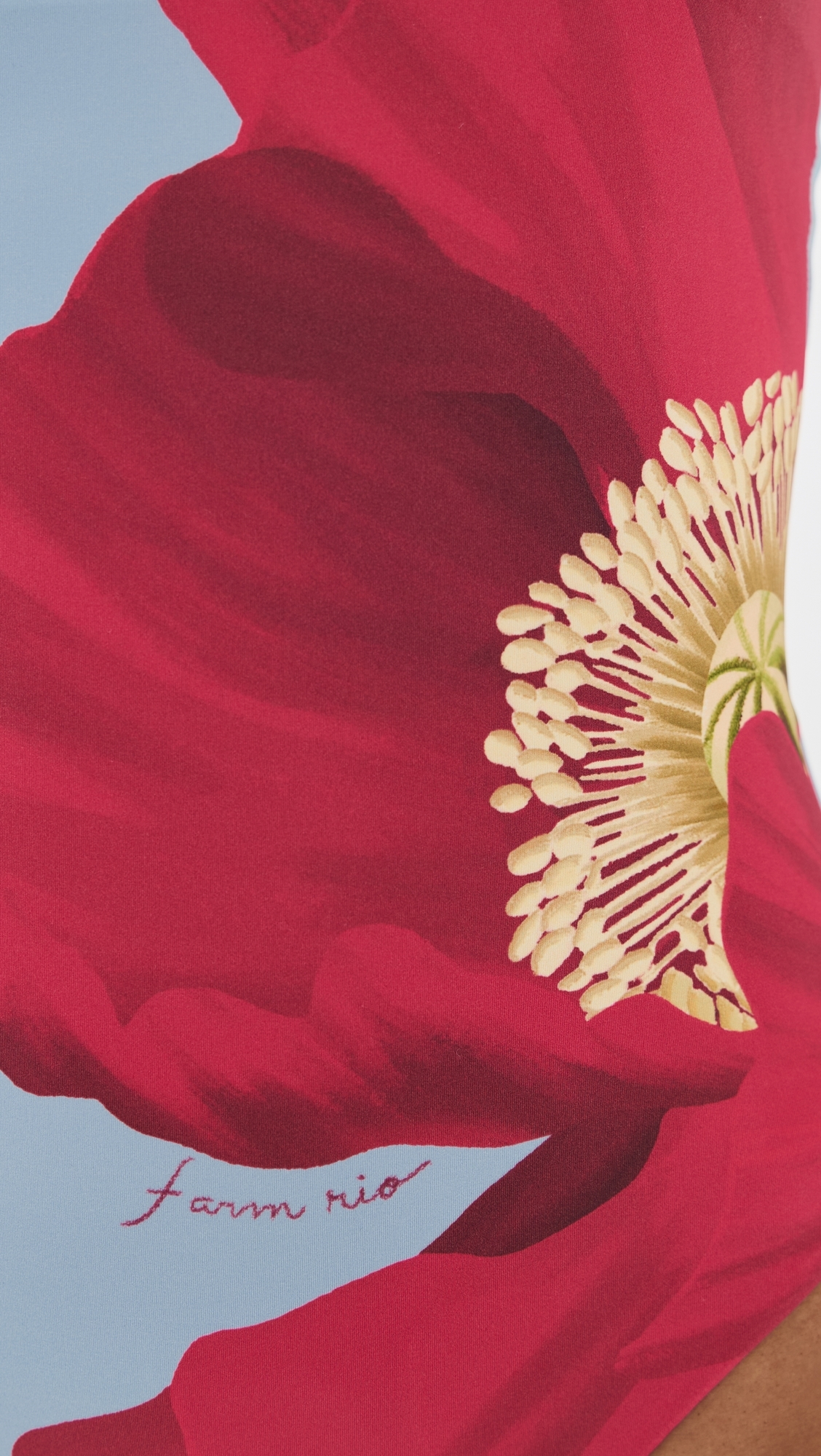 Full Cut Placed One Piece Swimsuit Poppy Flowers