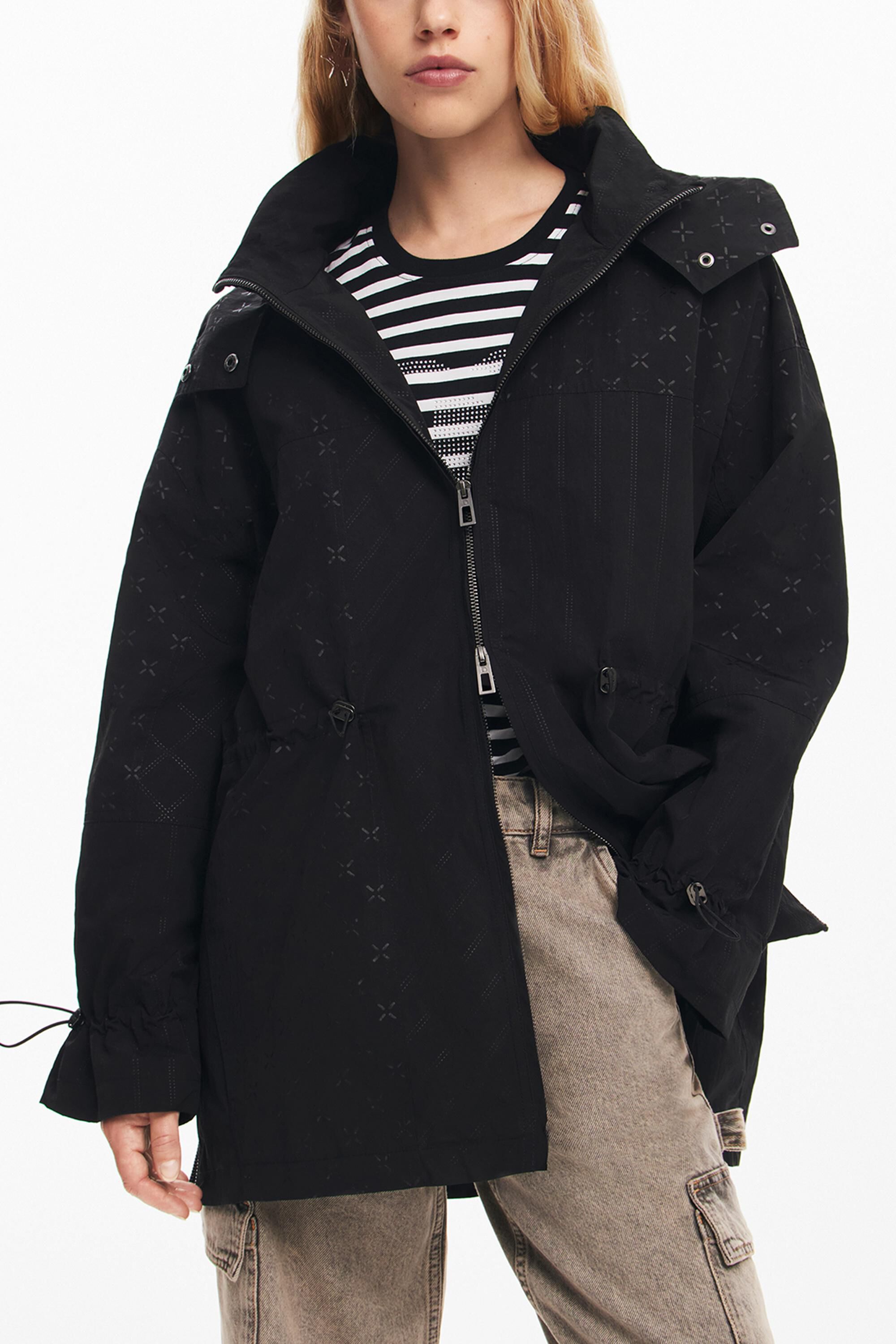 Waterproof parka hood