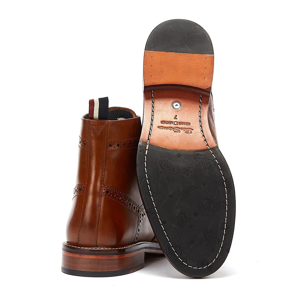 Ben Sherman Alfred Brogue Leather Men's Tan Boot