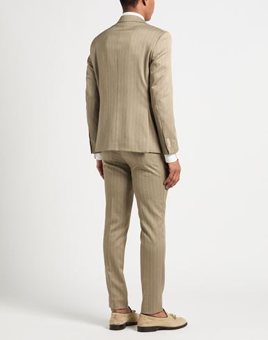 Man Suit Khaki Size 38 Polyester, Elastane, Viscose