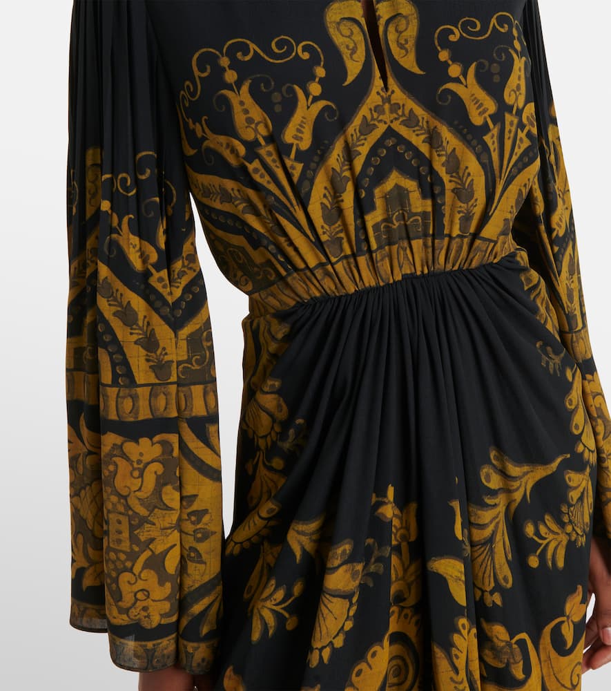 Printed crêpe jersey gown
