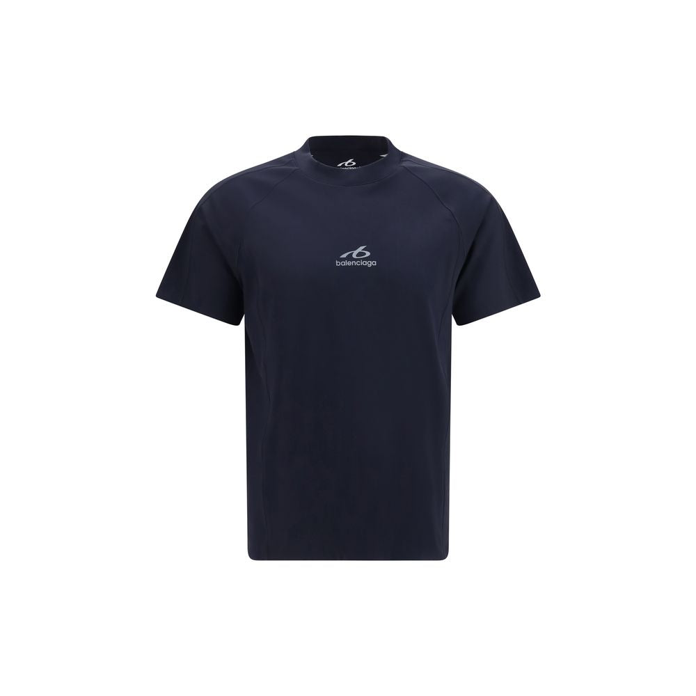 Layered Technical Hybrid T-shirt — Navy