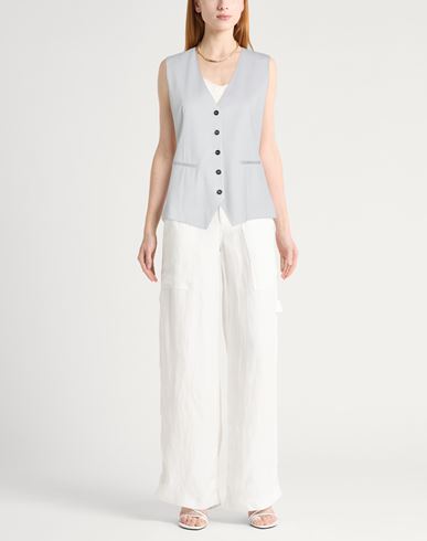 Woman Tailored Vest Light grey Size 6 Cotton, Elastane