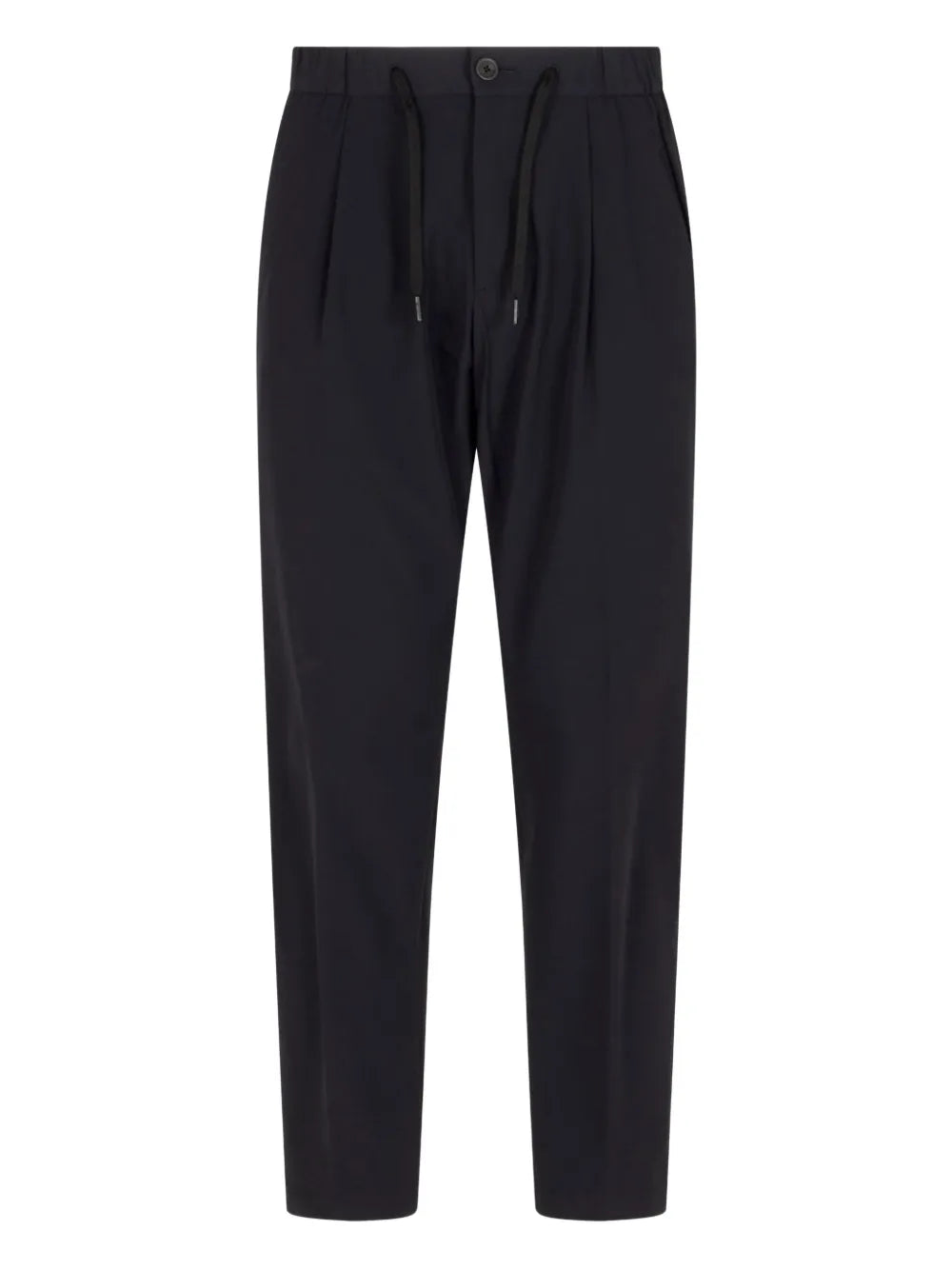 Pleated Drawstring Trousers — Black