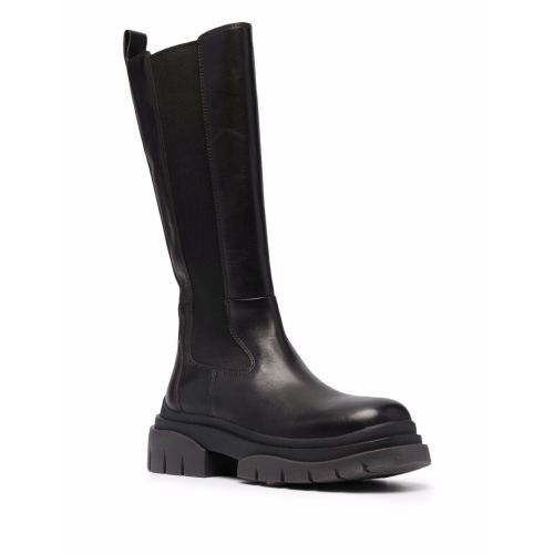 Slip-on leather boots - Brown