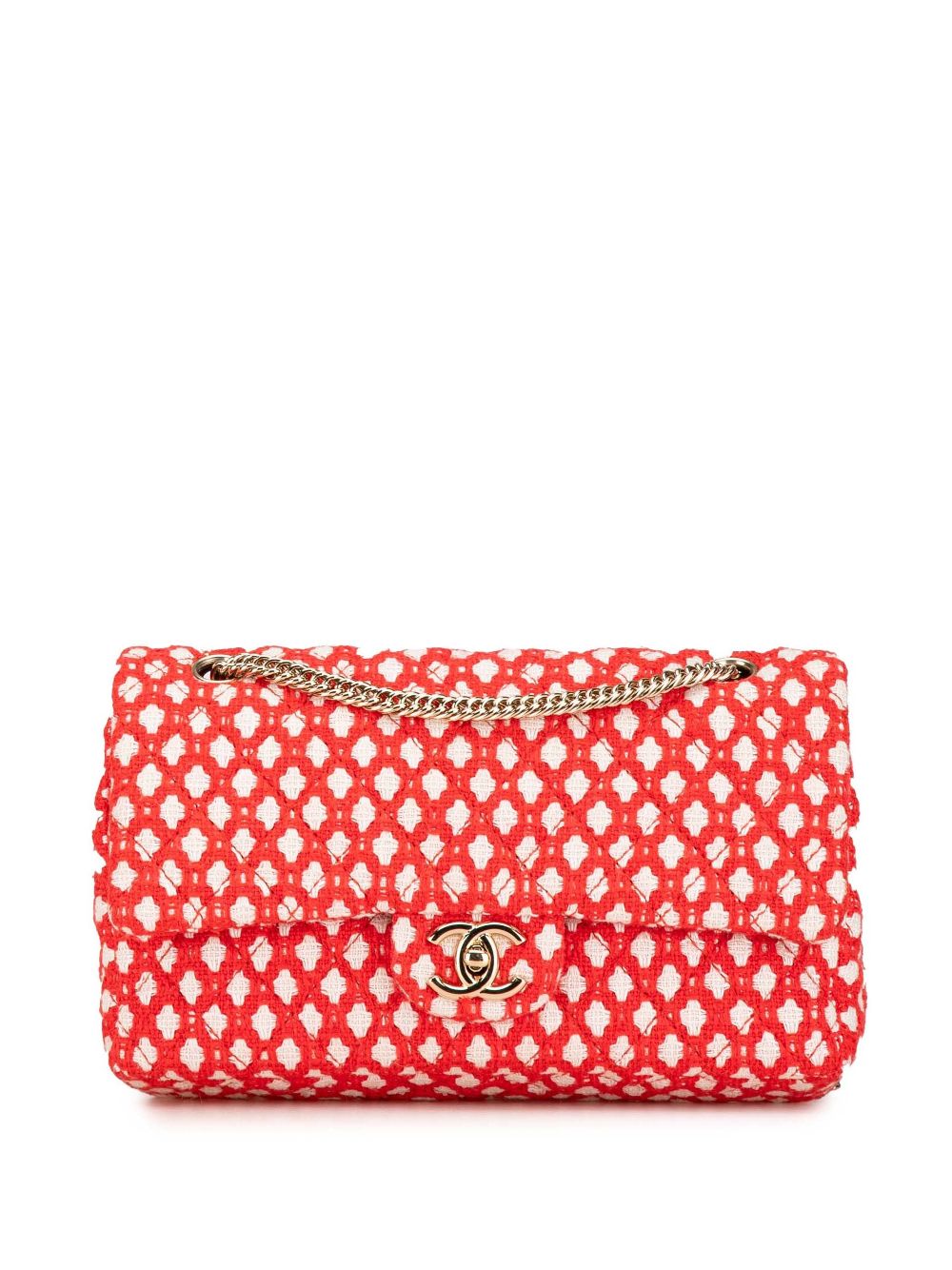 2008-2009 Jumbo Tweed Double Flap shoulder bag - Red
