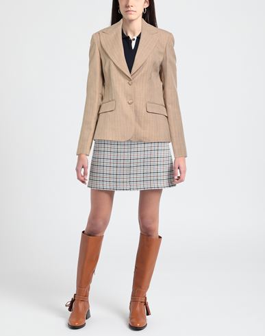 Woman Blazer Sand Size 4 Polyester, Elastane