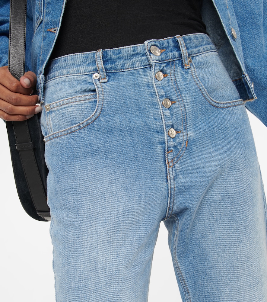 High-rise slim-fit pants