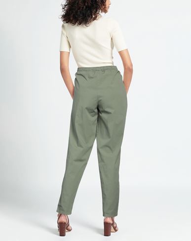 Woman Pants Sage green Size 28 Cotton, Elastane