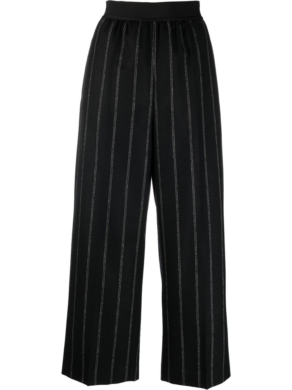 Stitch detailing cropped trousers - Black